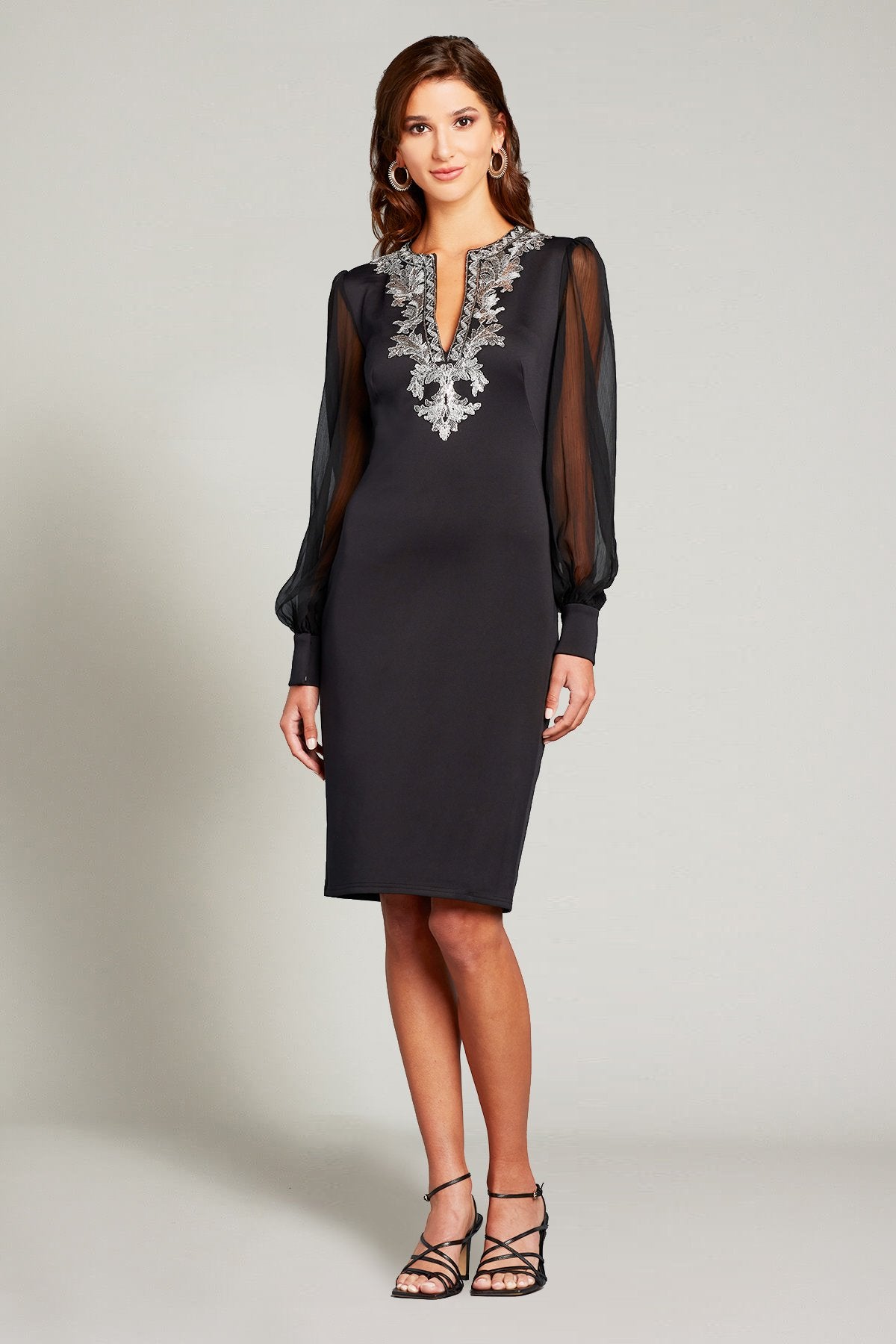 Tadashi Shoji - Berch Long-Sleeve Neoprene Sequin Dress