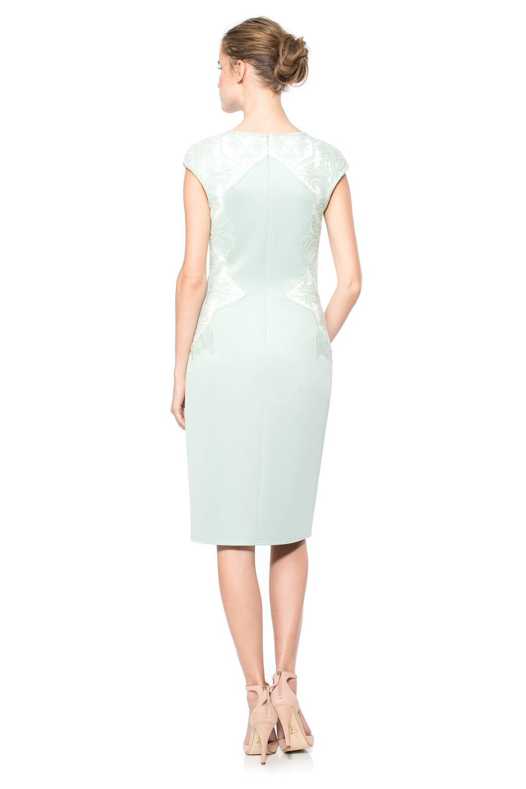 Frosted Jade Neoprene Cap Sleeve Dress
