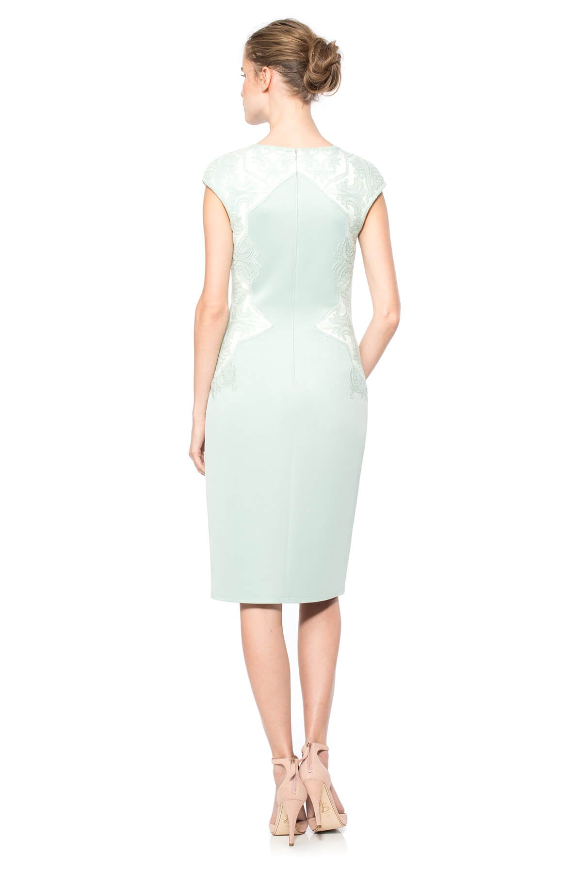 Frosted Jade Neoprene Cap Sleeve Dress