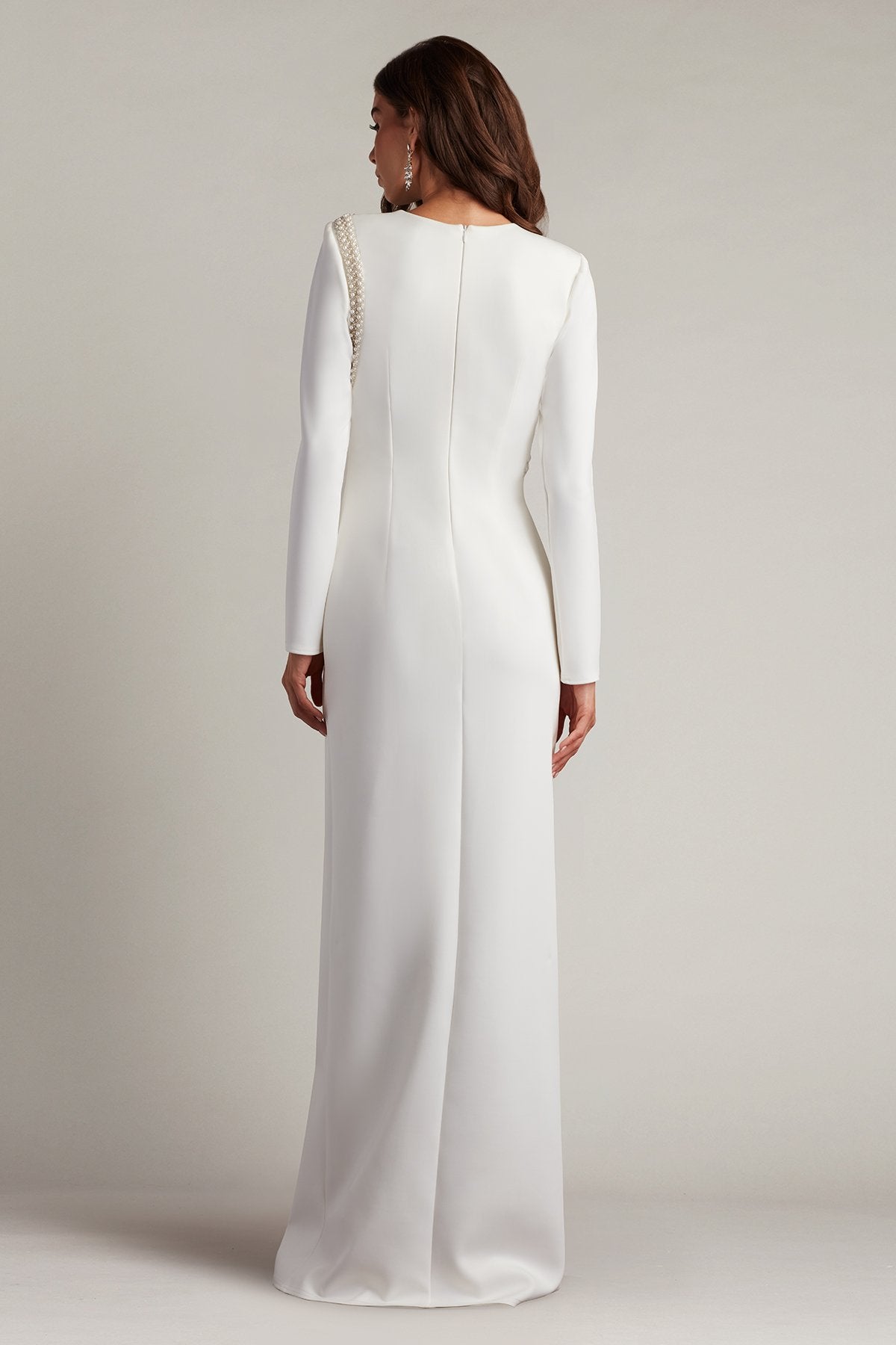 Janae Pearl Trim Peekaboo Gown