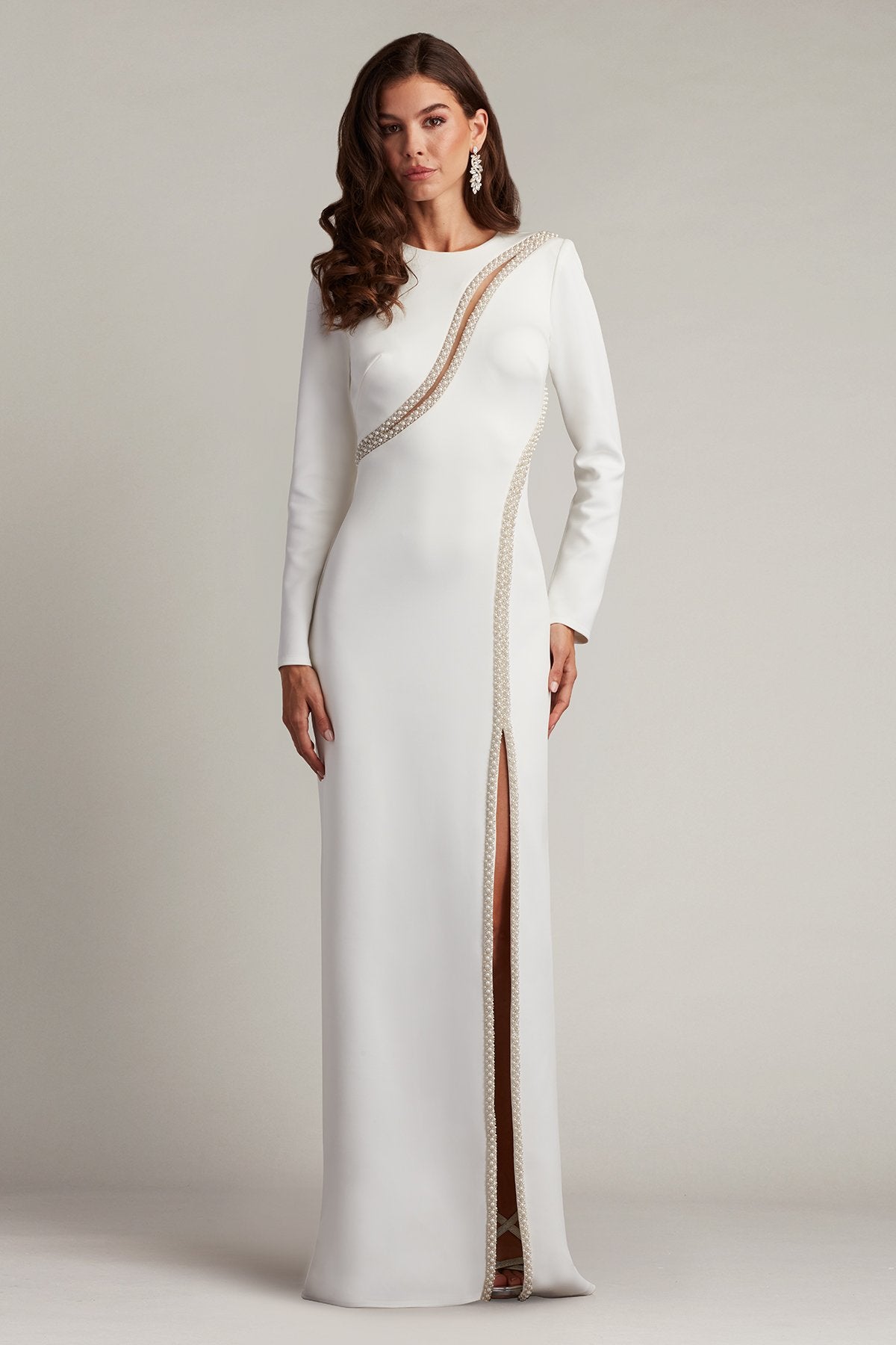 Janae Pearl Trim Peekaboo Gown