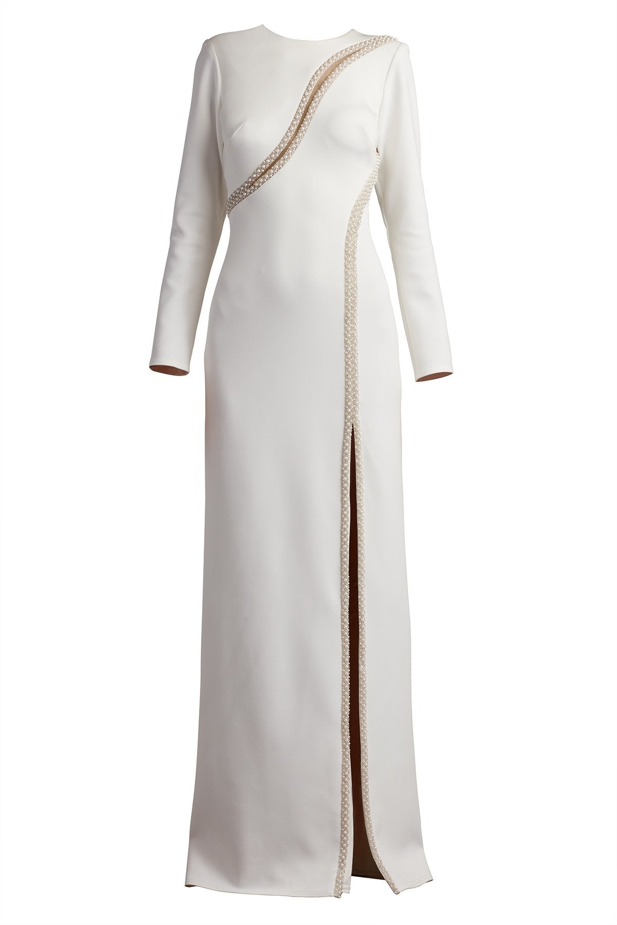 Janae Pearl Trim Peekaboo Gown