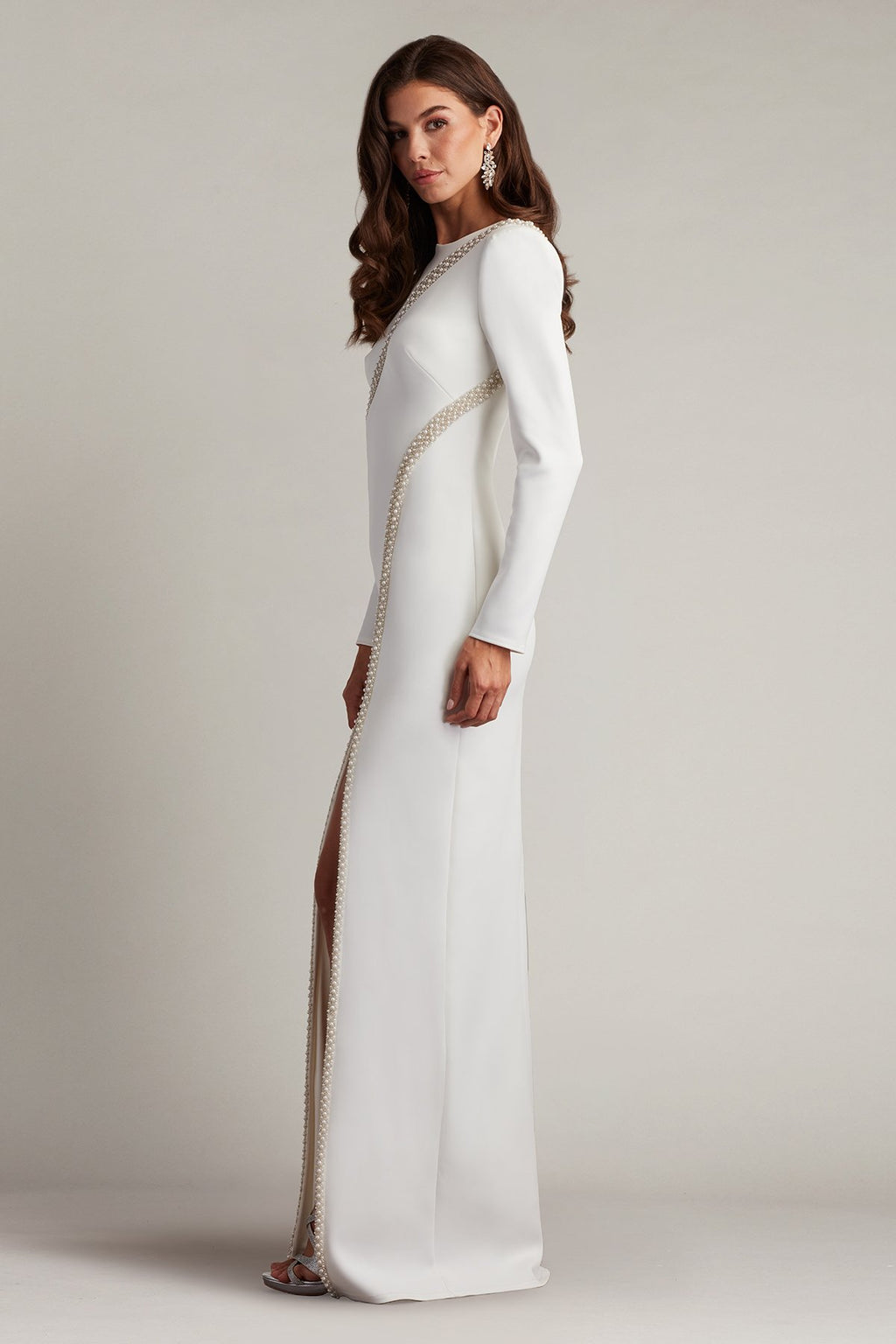 Janae Pearl Trim Peekaboo Gown