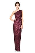 Lace One Shoulder Gown in Auburn