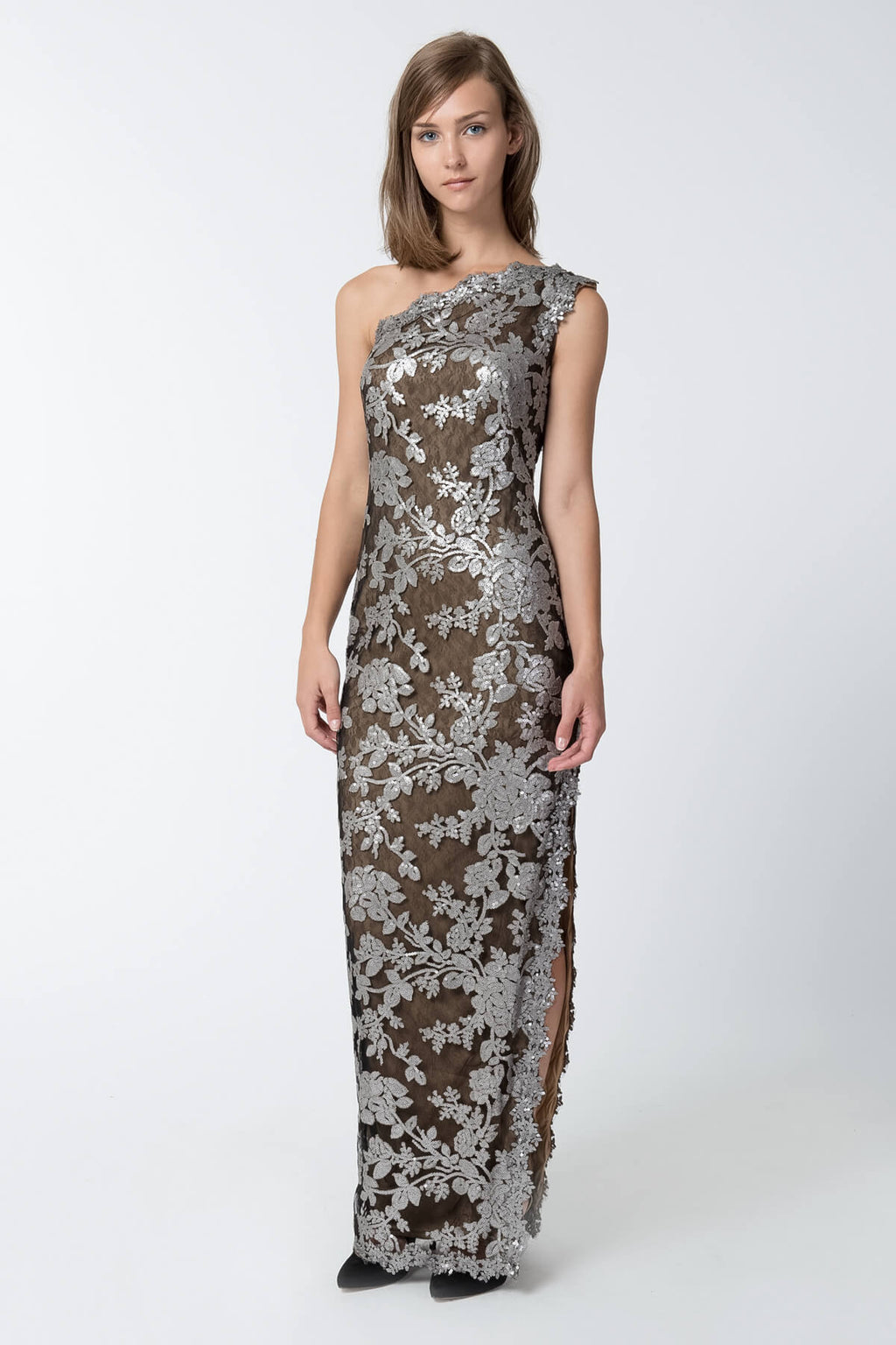 Lace One Shoulder Gown