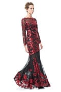 Paillette Embroidered Lace Gown