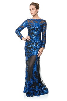 Paillette Embroidered Lace Gown