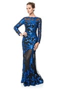 Paillette Embroidered Lace Gown