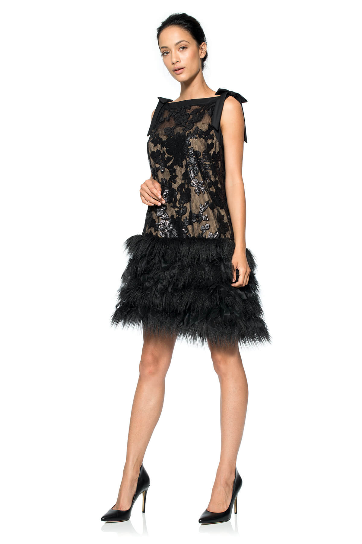 Sequin Embellished Tulle Trapeze Dress