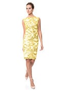 Paillette Embroidered Lace Boatneck Dress