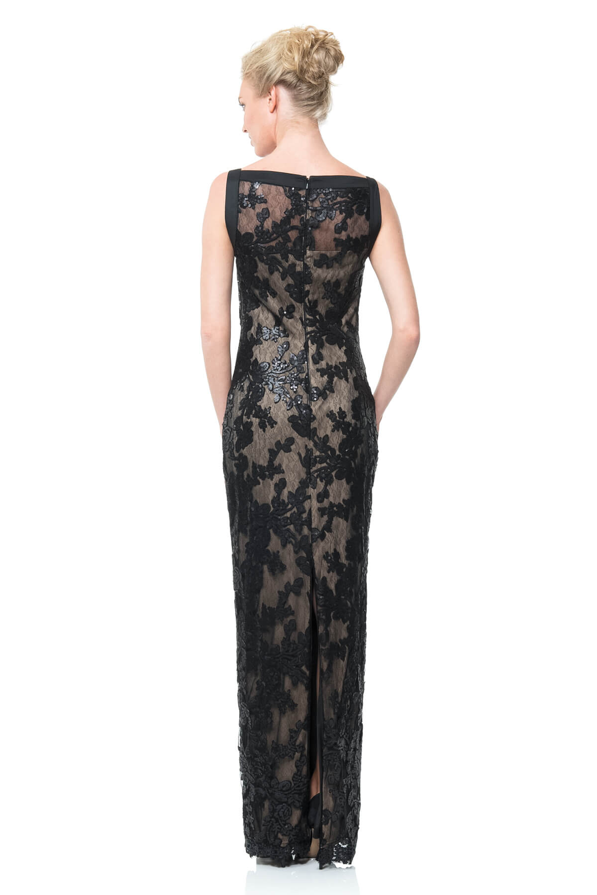 Sequin Lace Bateau Gown