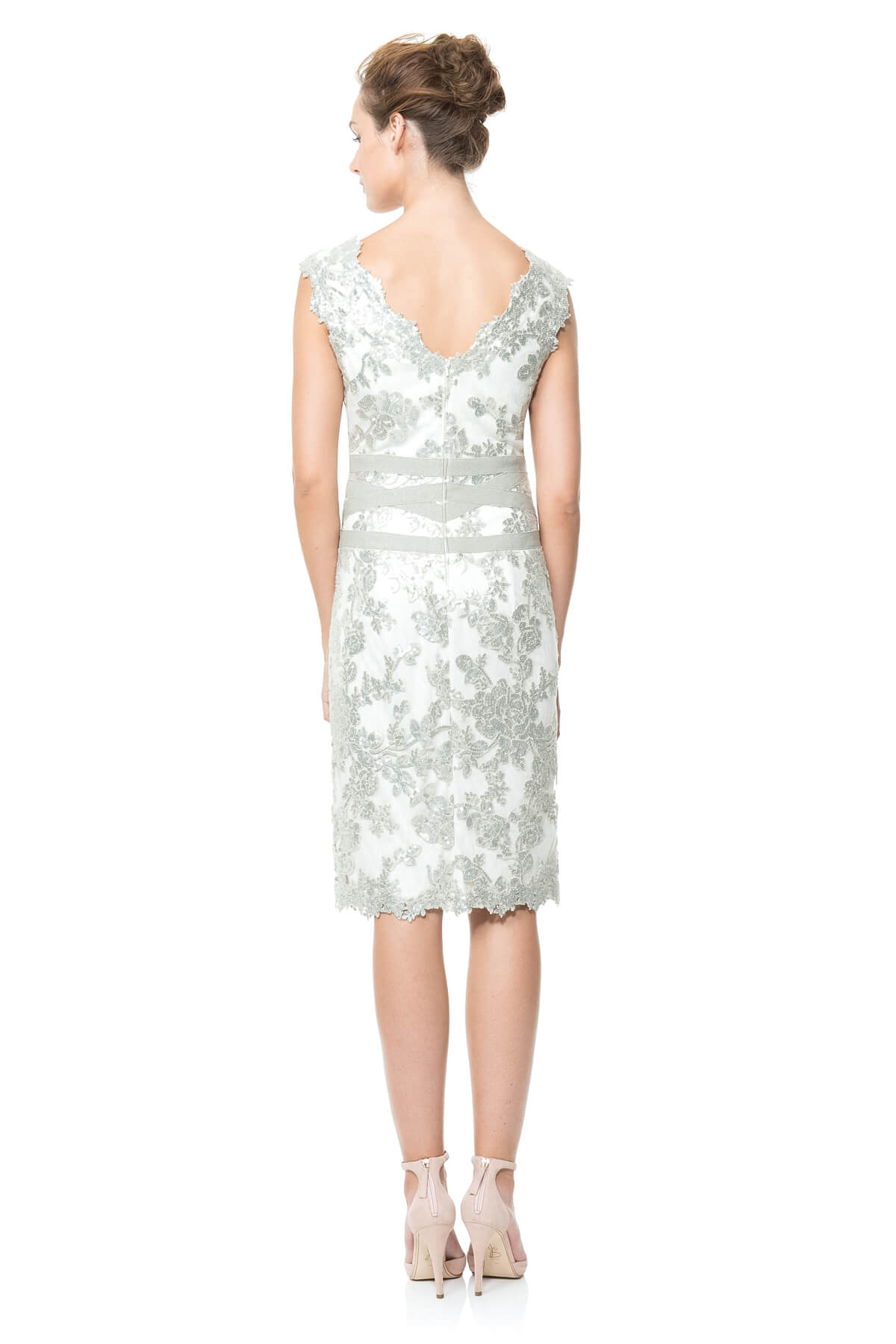 Paillette Embroidered Lace Banded Dress
