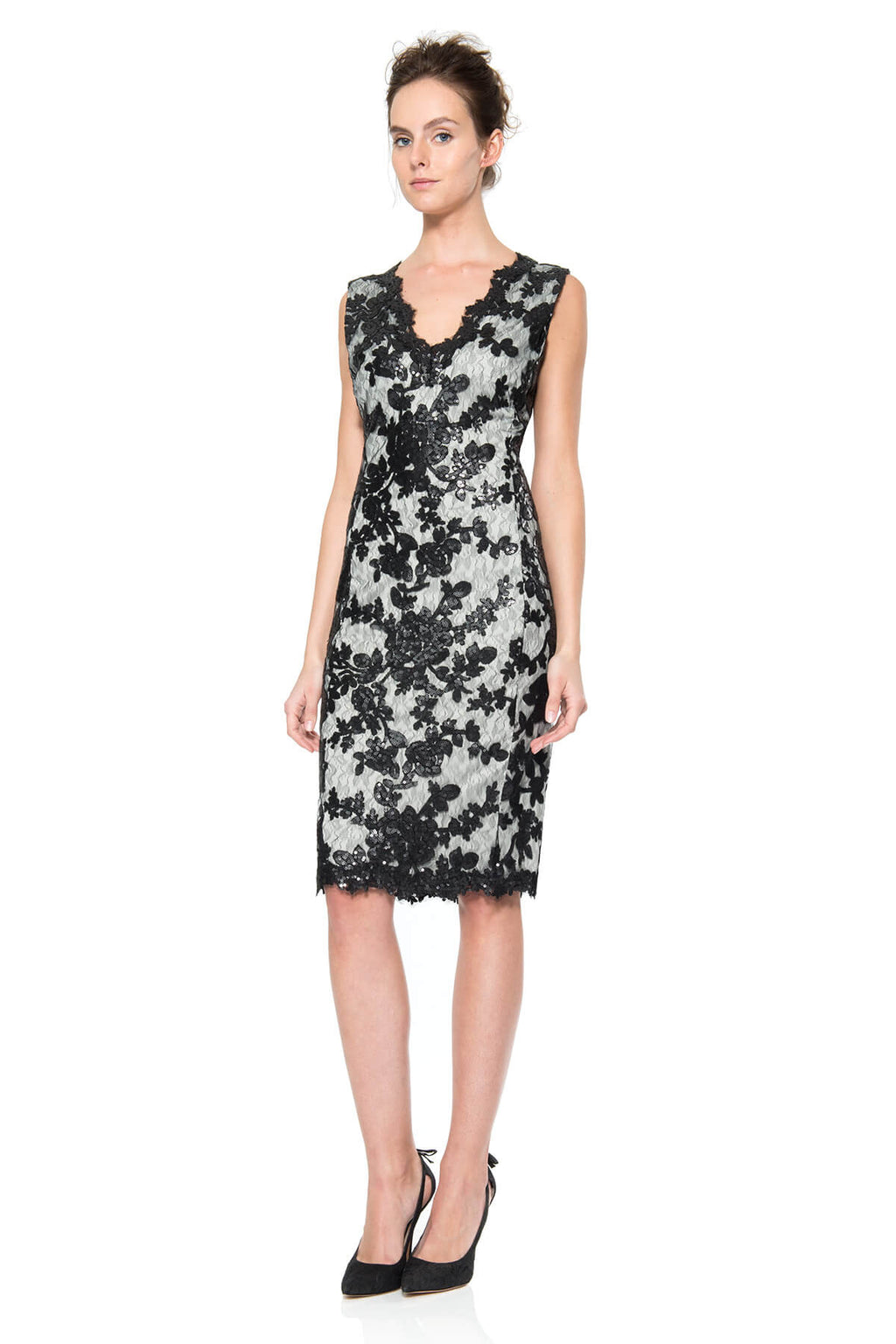Paillette Embroidered Lace Dress