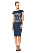 Neoprene and Lace Overlay Dress