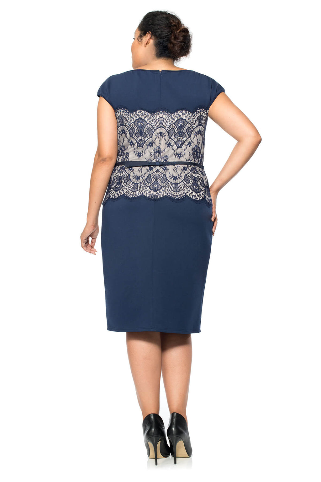 Neoprene and Lace Overlay Dress - PLUS SIZE