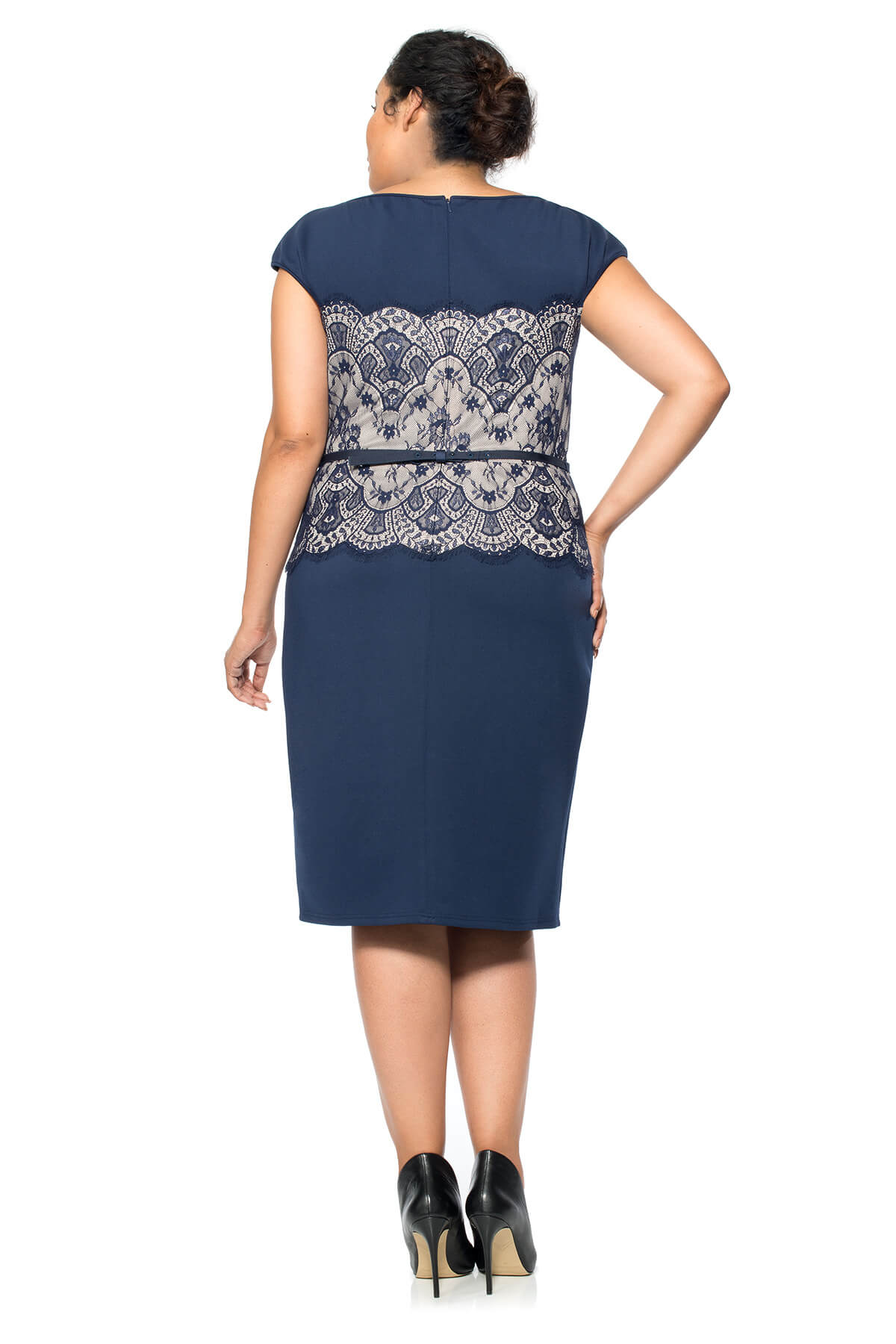 Neoprene and Lace Overlay Dress - PLUS SIZE