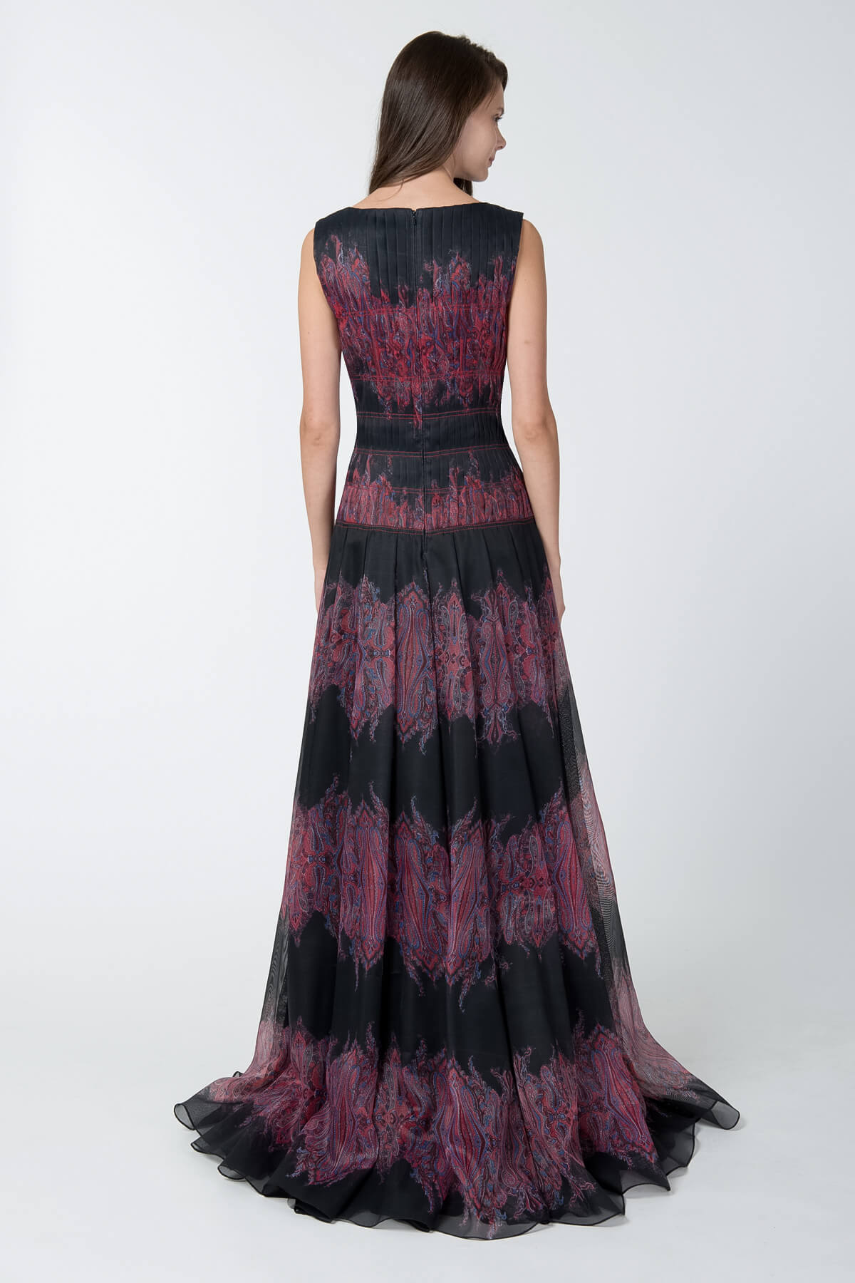 Paisley Print Gazar Gown