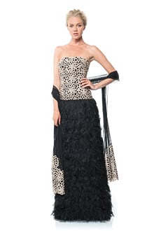 Guipure Lace Bodice Strapless Gown