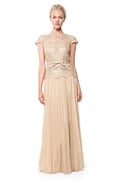 Guipure Lace and Chiffon Gown