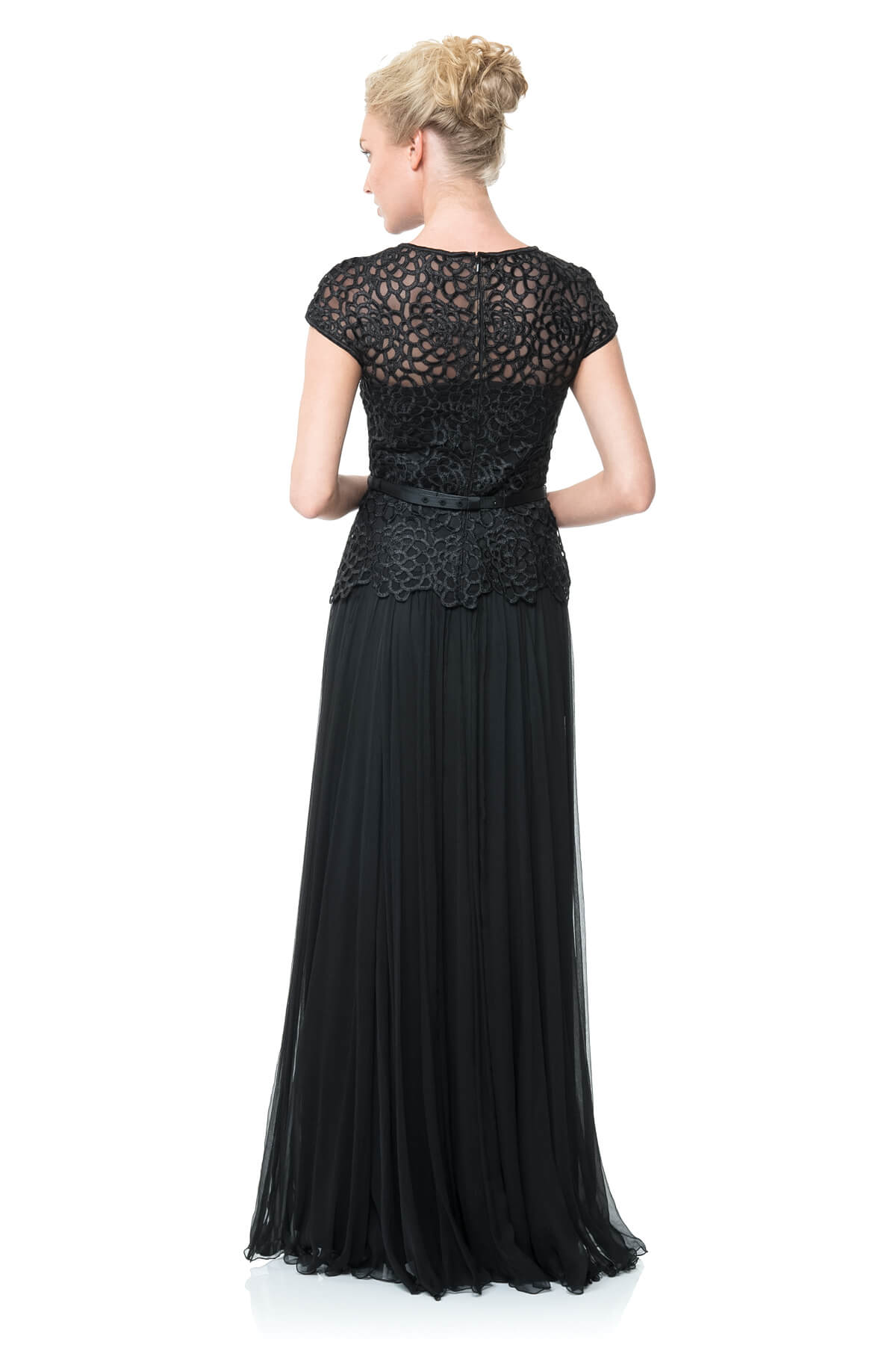 Guipure Lace and Chiffon Gown