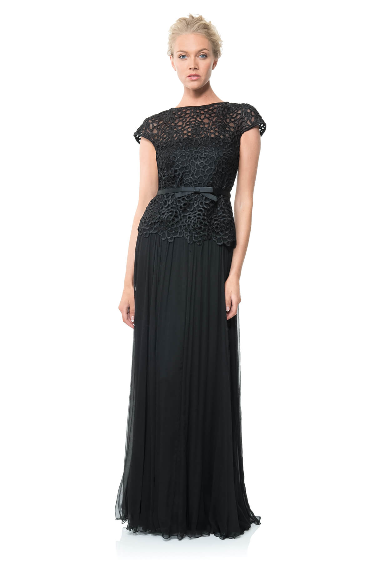 Guipure Lace and Chiffon Gown