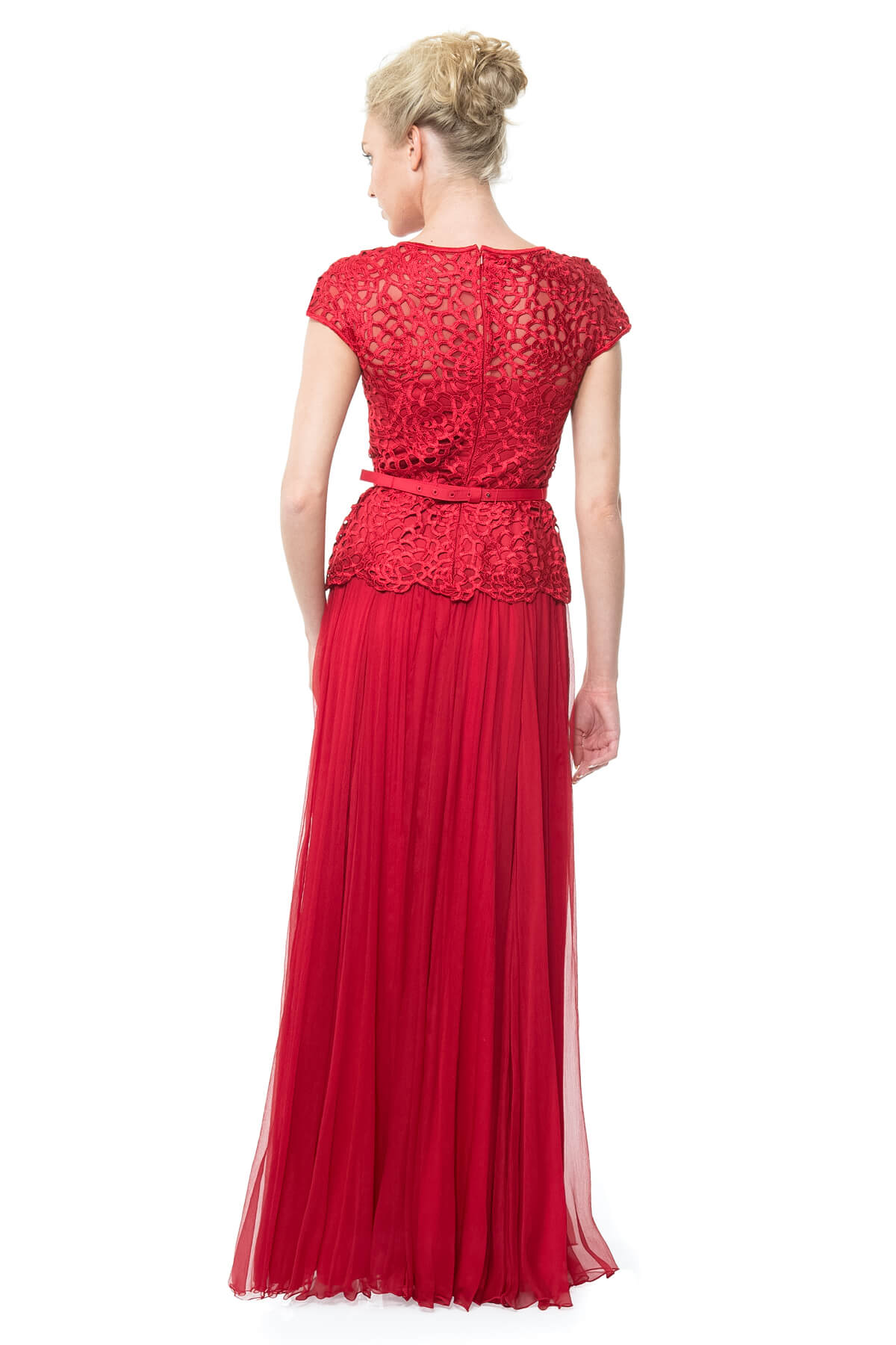Guipure Lace and Chiffon Gown