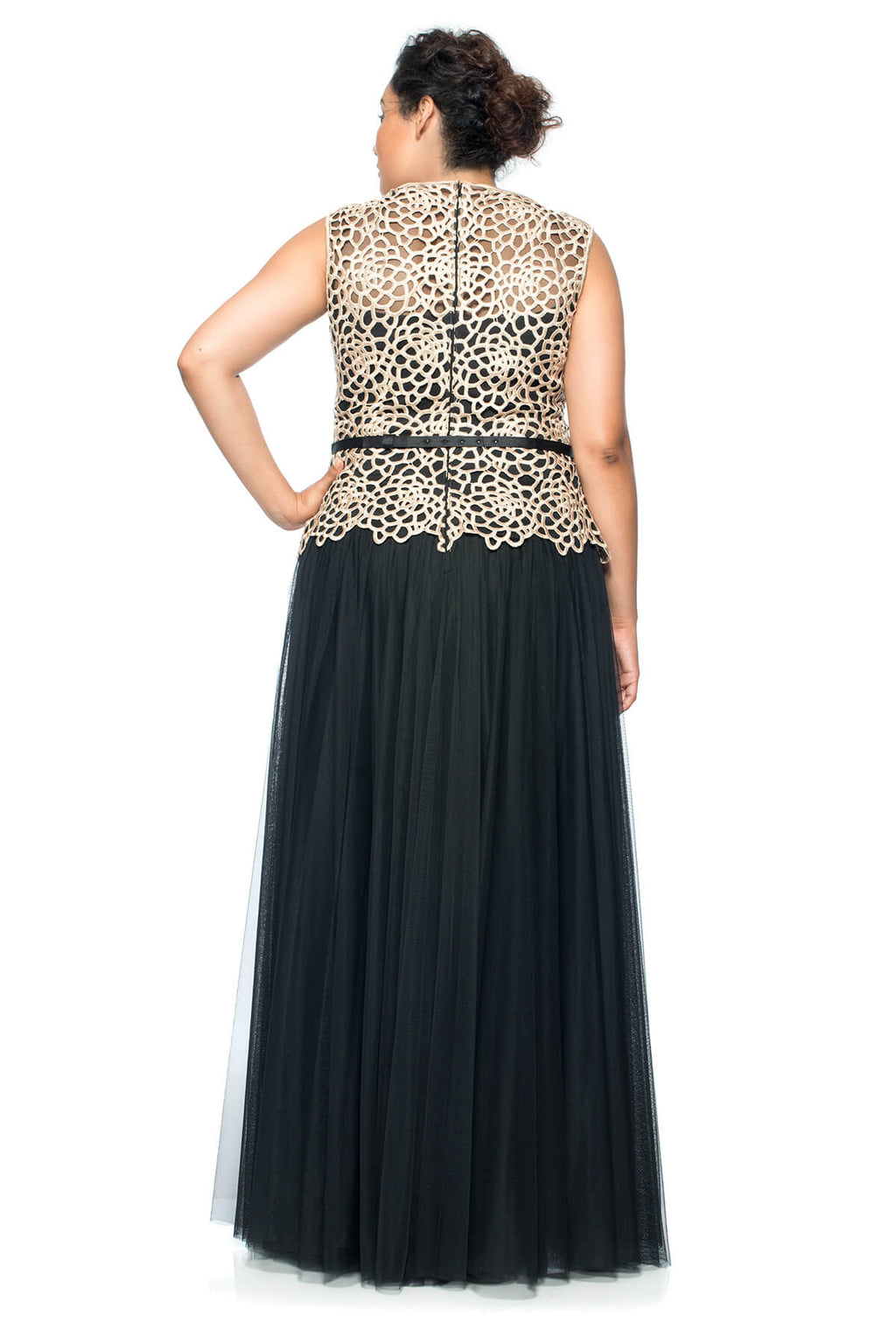 Tadashi Shoji Plus Size - Guipure Lace and Tulle Gown