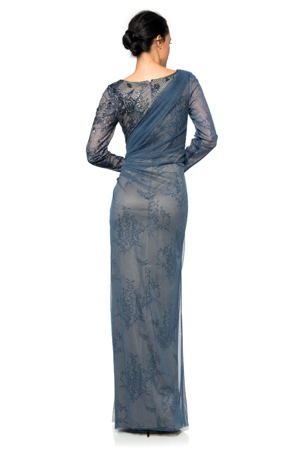 Tulle Over Lace Gown