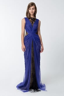 Draped Tulle Lace Reveal Gown