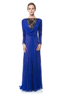 Chiffon Draped Open Back Gown