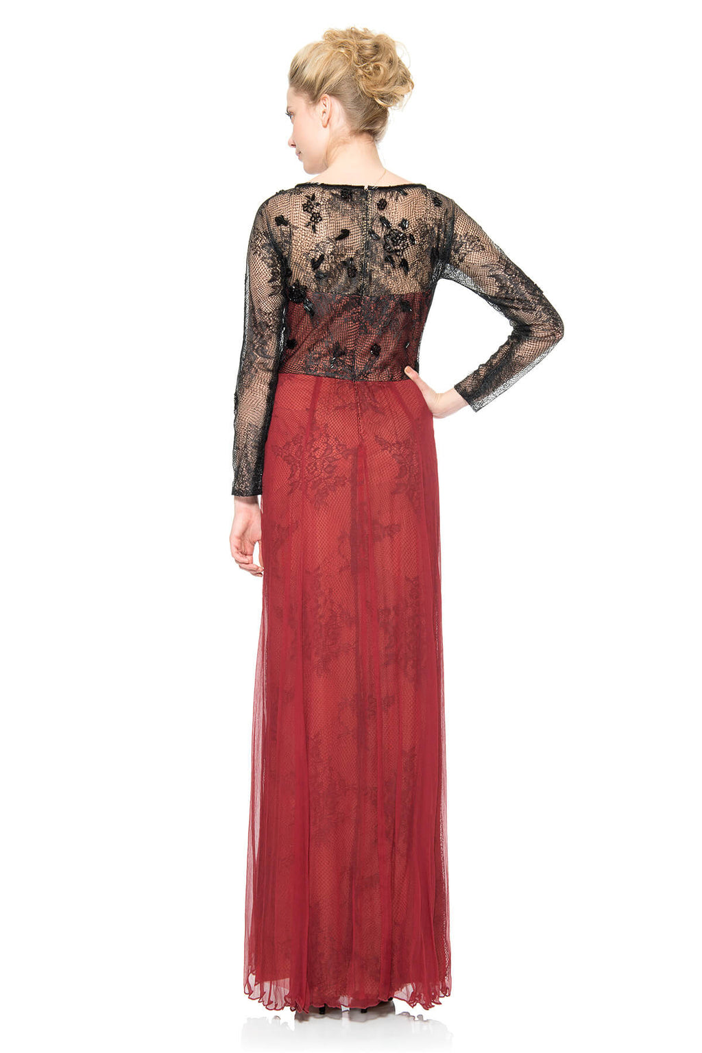 Embellished Lace and Tulle Gown