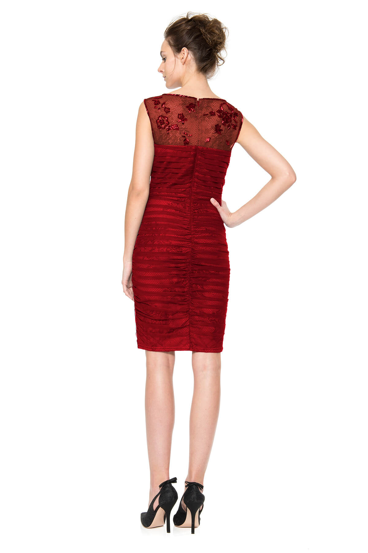 Tulle and Lace Ruched Dress