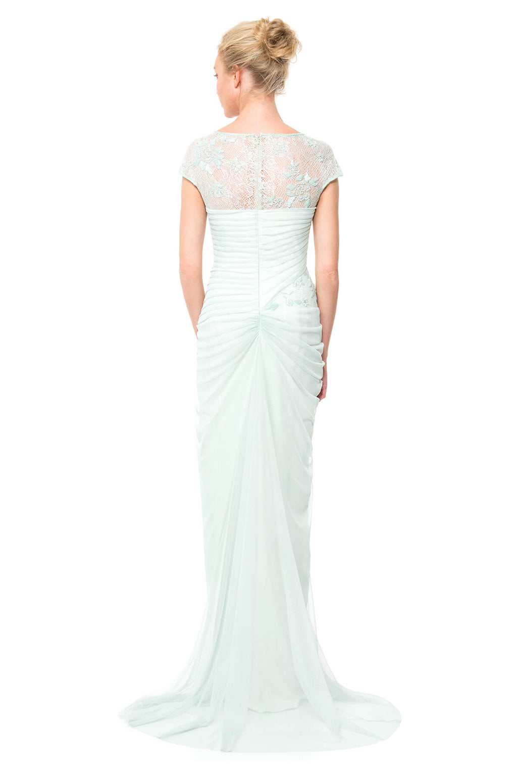 Lace and Draped Tulle Gown