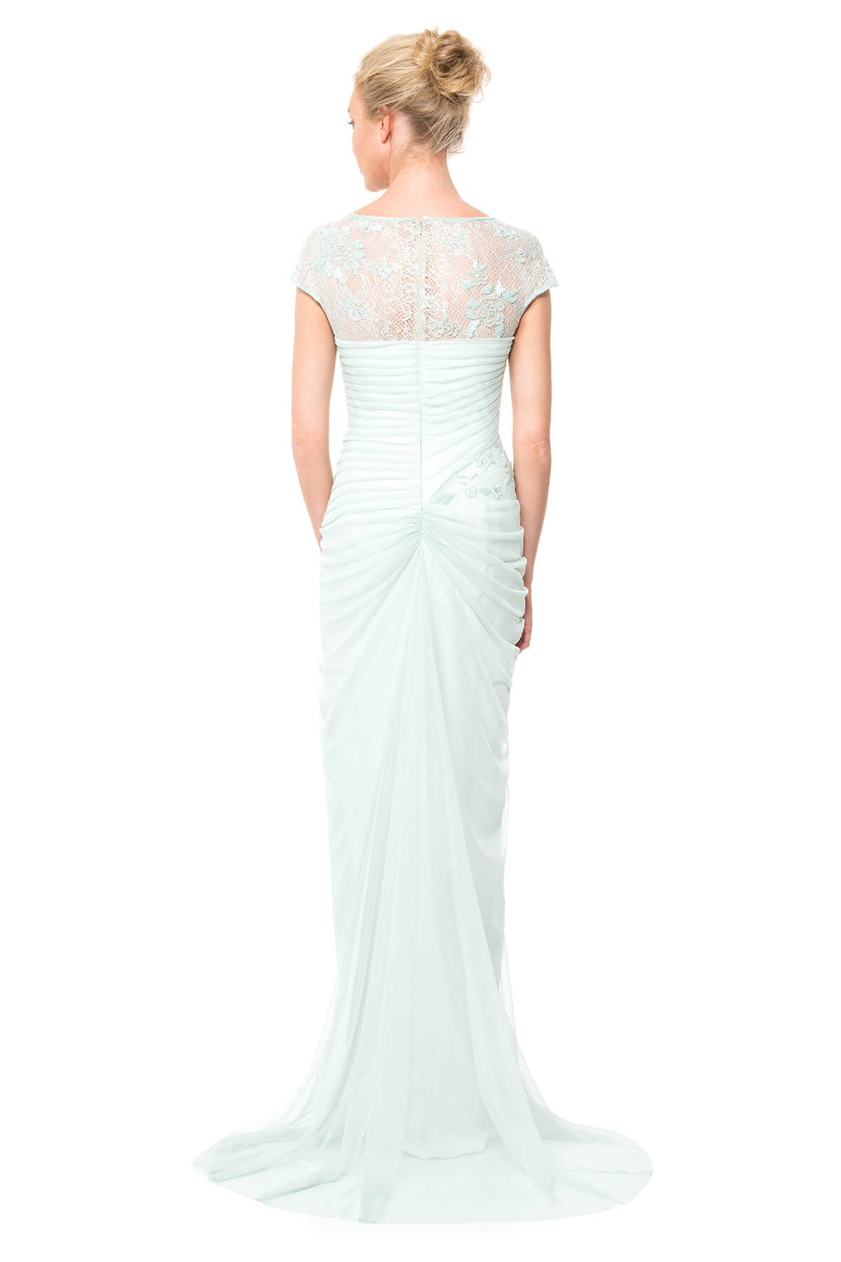Lace and Draped Tulle Gown