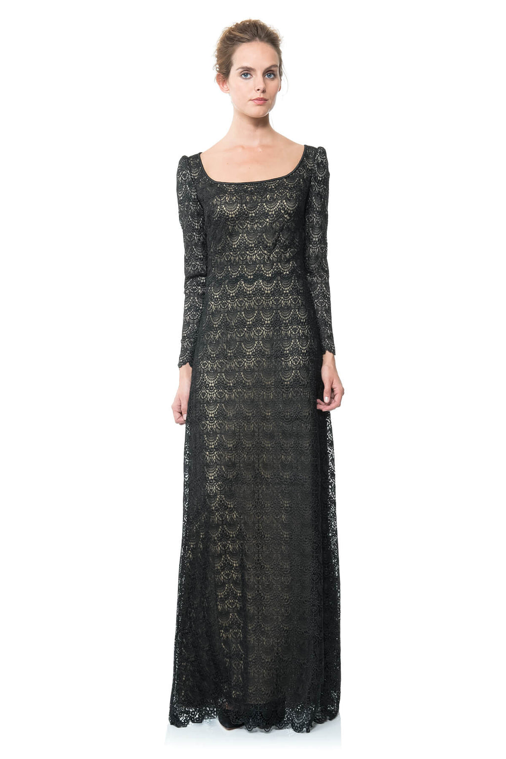 Scallop Lace Longsleeve Gown