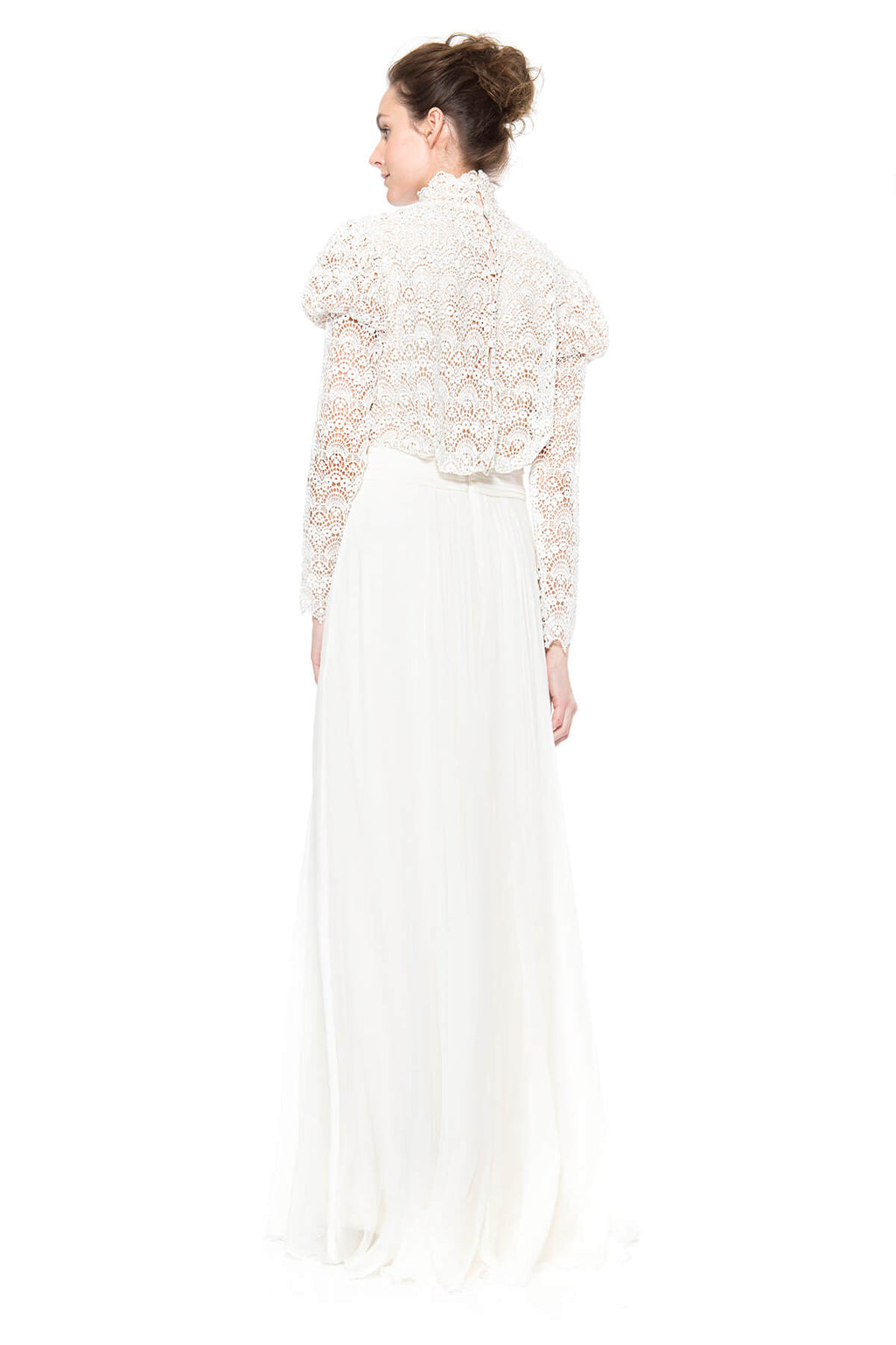 Pearl Encrusted Lace and Chiffon Gown