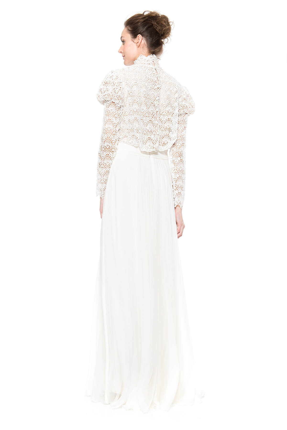Pearl Encrusted Lace and Chiffon Gown
