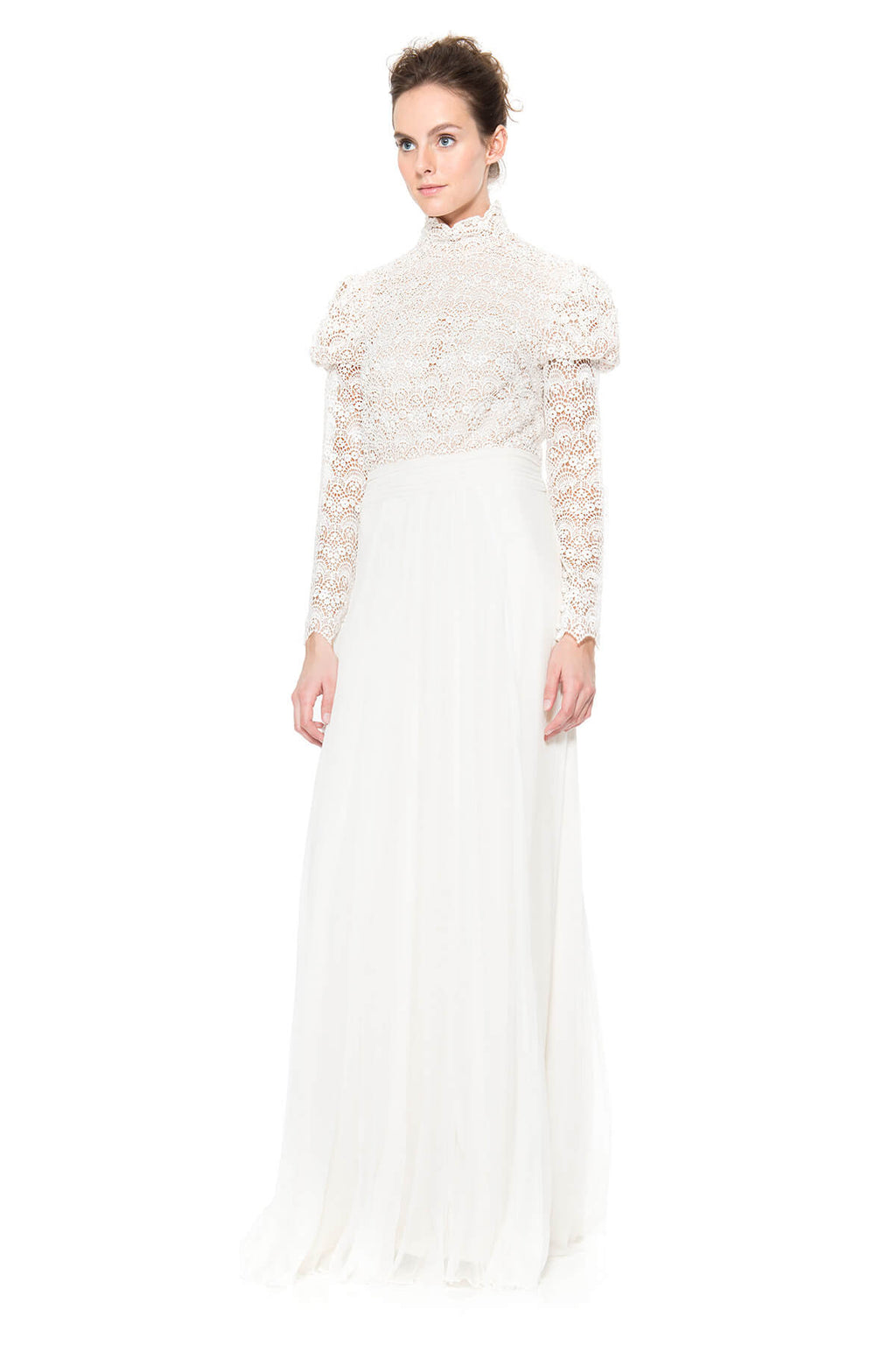Pearl Encrusted Lace and Chiffon Gown