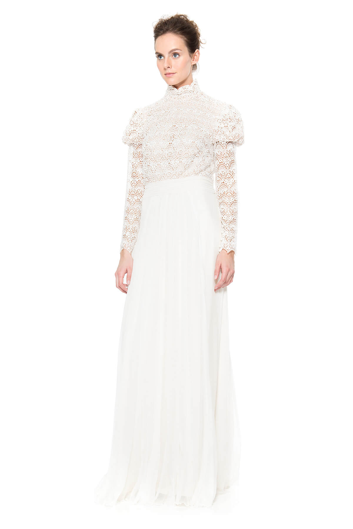 Pearl Encrusted Lace and Chiffon Gown