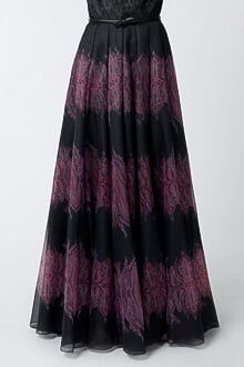 Printed Gazar Full Skirt in Deep Amber