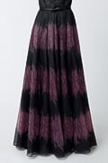 Printed Gazar Full Skirt in Deep Amber