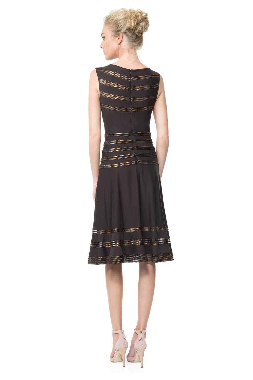 Foil Print Boatneck Dress