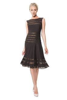 Foil Print Boatneck Dress