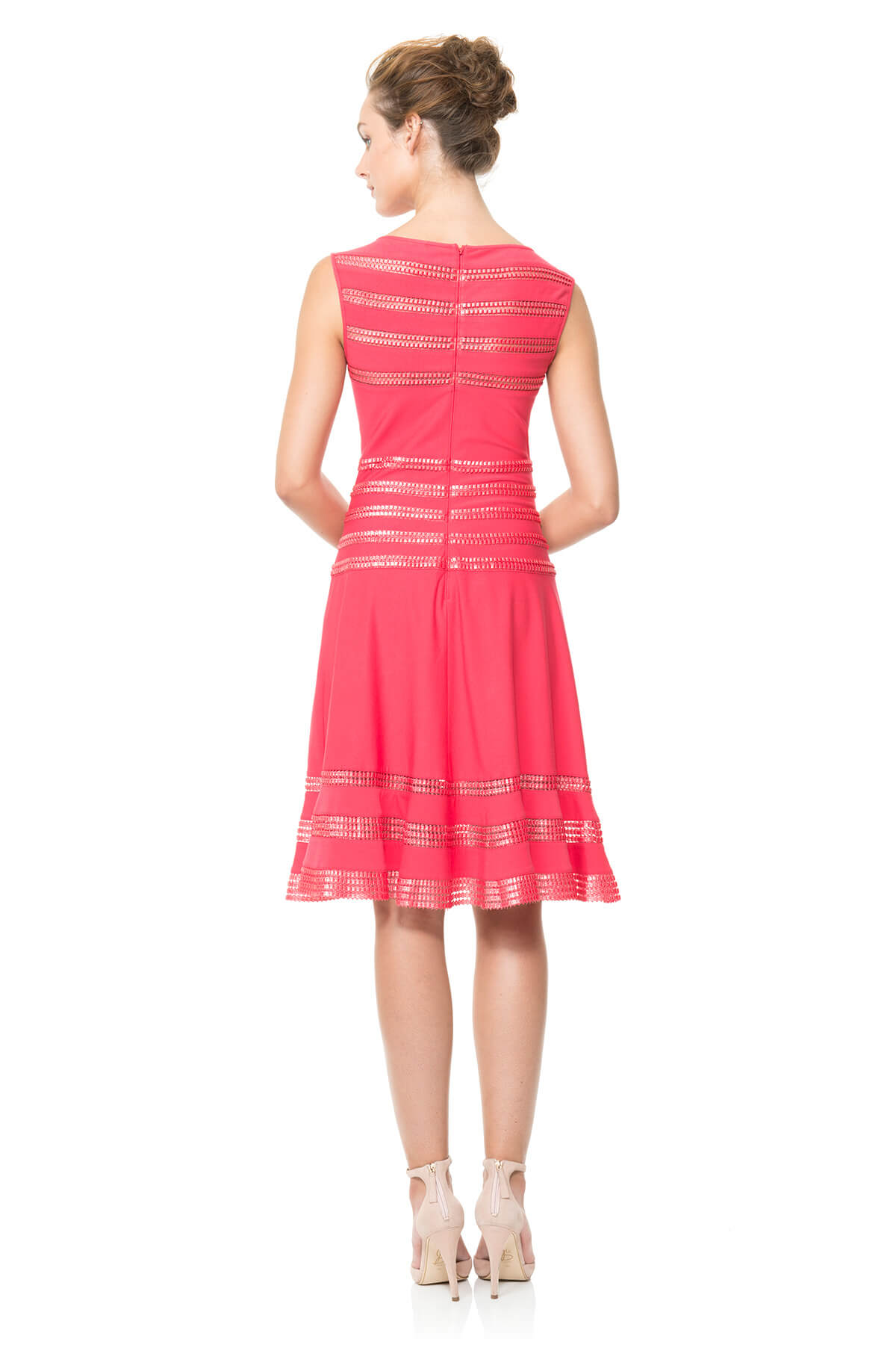 Foil Print Boatneck Dress