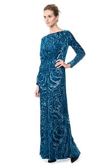 Cut Velvet Blouson Back Gown