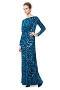 Cut Velvet Blouson Back Gown