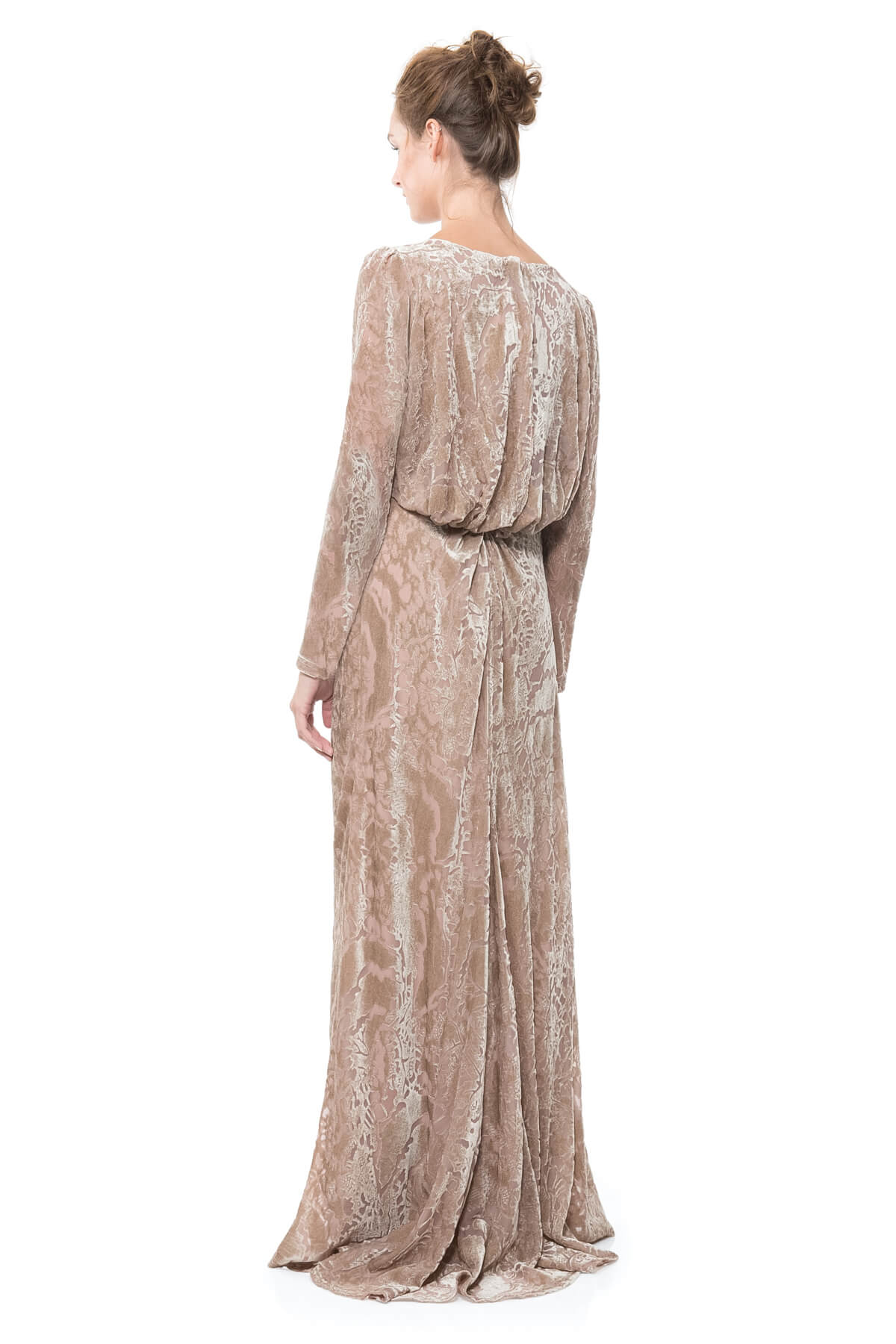 Cut Velvet Blouson Back Gown