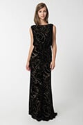 Cut Velvet Blouson Back Gown in Black