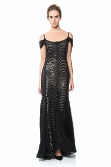 Sequin Embellished Crochet Lace Gown