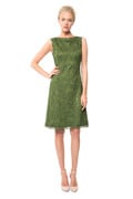 Embroidered Lace Boatneck Dress
